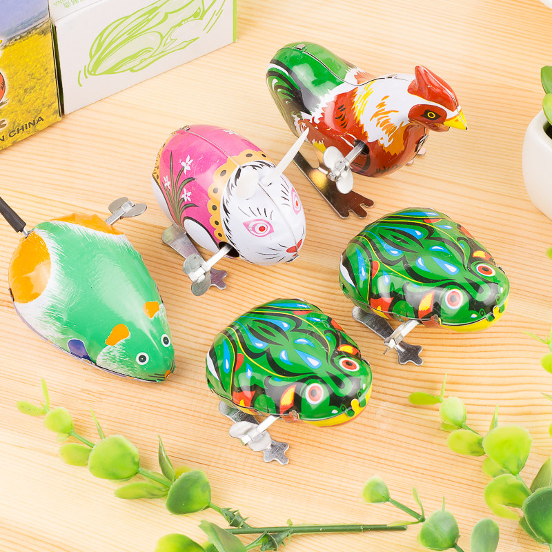 Iron Sheet Frog Clockwork Toy 80 Rear Classic Nostalgia Nursery School Baby Chains will run the stall