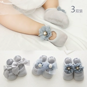 Vớ sơ sinh cho bé sơ sinh nữ vớ cotton chống trượt tất mùa xuân và mùa thu 0-3-6-12 tháng - Vớ