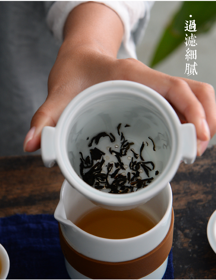 Crack glass ceramic kung fu tea cup teapot set filter portable teapot tea office travel tea set