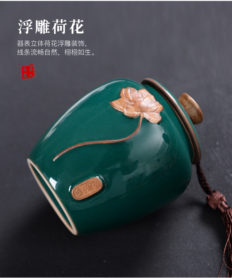 Elder brother up with ceramic purple sand tea caddy fixings seal storage canned tea pot pu 'er tea box box