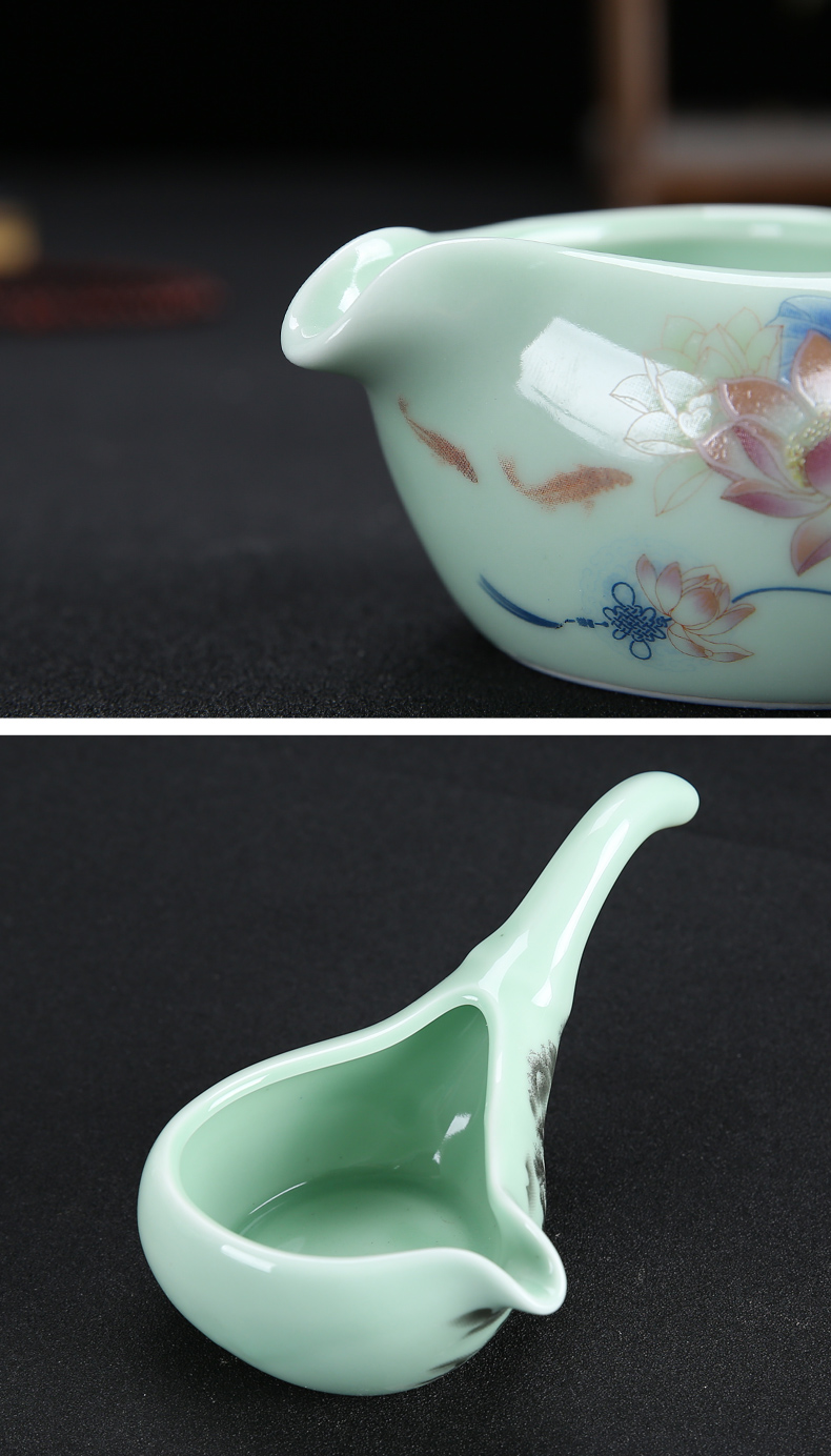 Celadon automatically make tea tea set household of lazy people prevent hot teapot teacup tea tea tray tea accessories