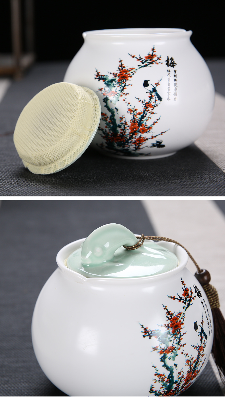 Caddy fixings ceramic seal inferior smooth big trumpet moistureproof puer tea pot household gift box storage tanks