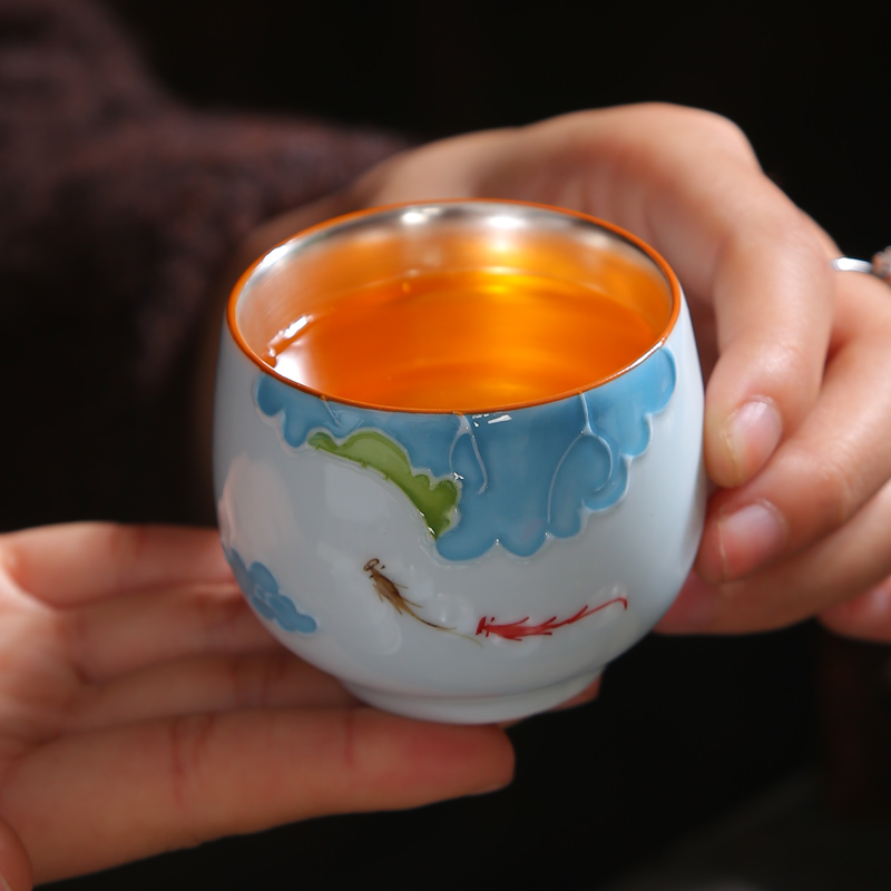 Hand - made ceramic kung fu tea cups personal master cup household porcelain sample tea cup cup of a single small tea tea bowl