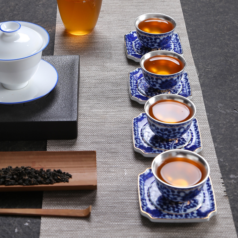 Blue and white porcelain sample tea cup single CPU kung fu tea jingdezhen single ceramic cups, small bowl is built masters cup