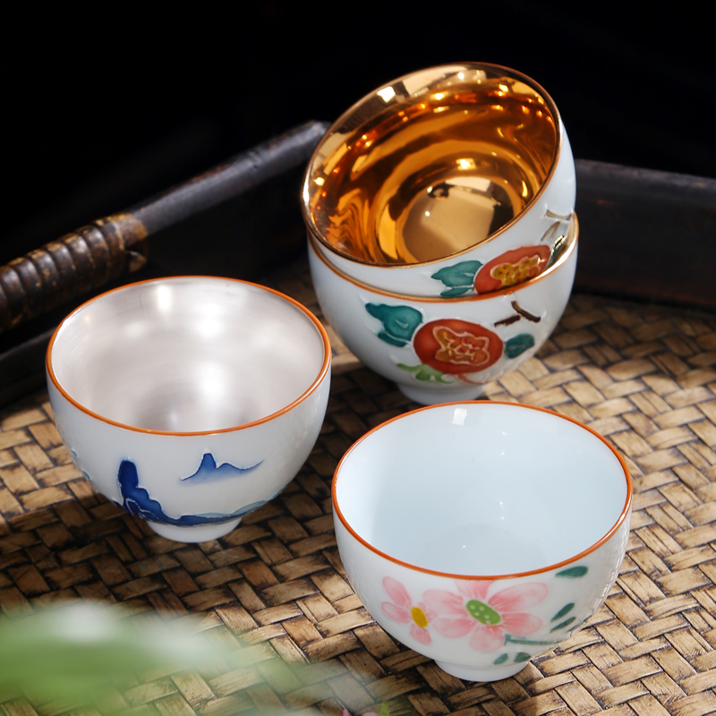 Hand made blue and white porcelain ceramic cups kung fu small single CPU master cup tea sets tea cups to use sample tea cup
