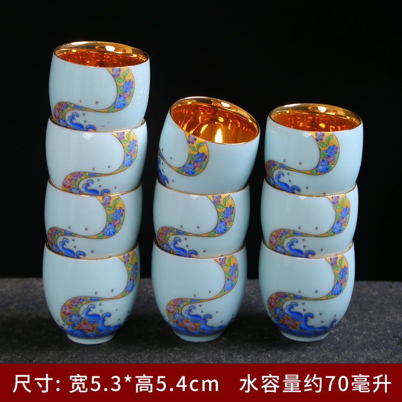 Longquan celadon porcelain kung fu small ceramic cups of tea light bowl with a single sample tea cup masters cup blue and white porcelain tea