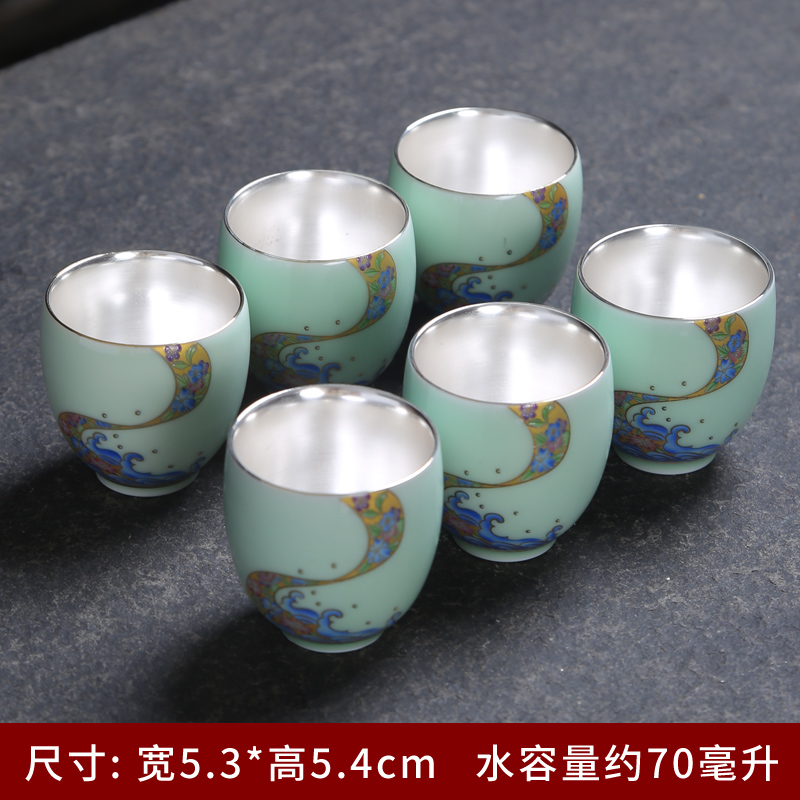 Celadon kung fu tea set kit ceramic household tureen teapot teacup set office contracted beauty pot of a complete set of the tea taking