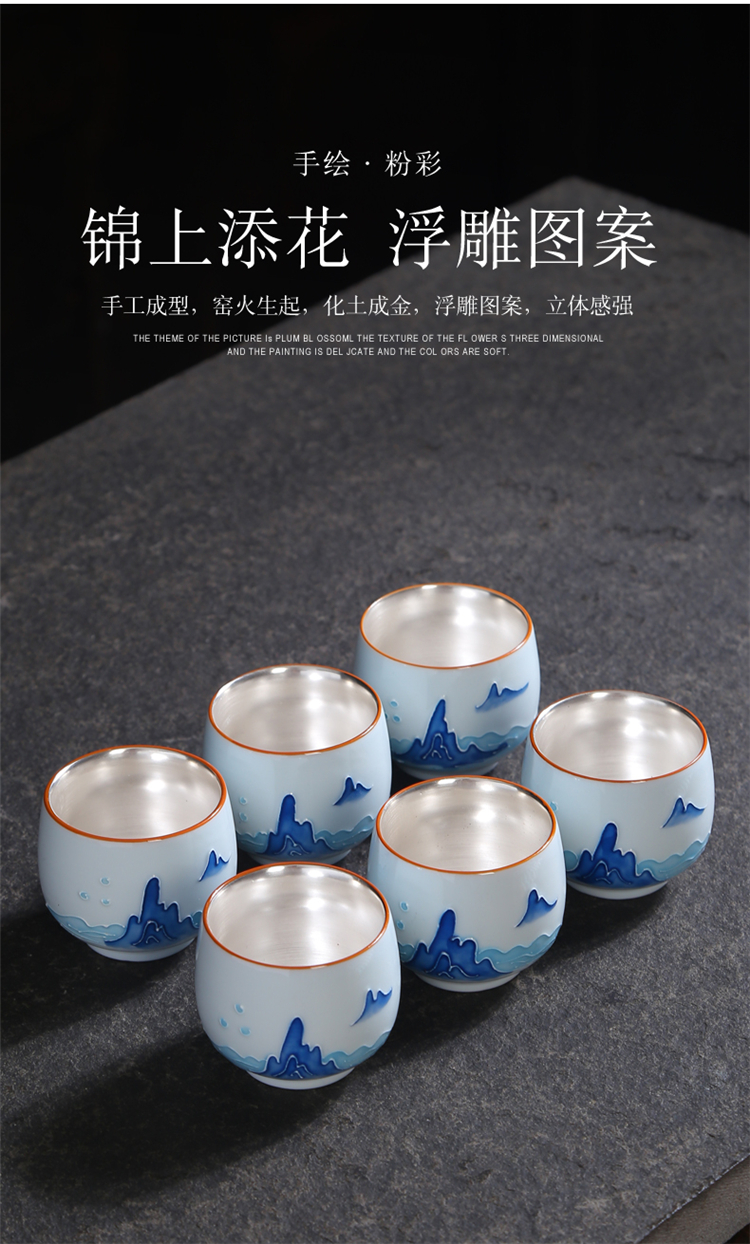 Hand - made ceramic kung fu tea cups personal master cup household porcelain sample tea cup cup of a single small tea tea bowl