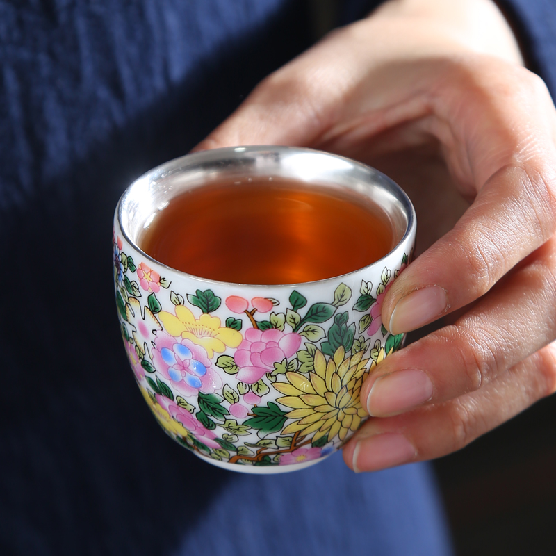 Tasted silver gilding white porcelain ceramic sample tea cup kung fu tea cups suet jade porcelain cup tea cup ceramic masters cup