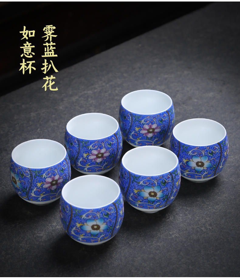 Jingdezhen ceramic hand - made manual pick flowers cup paint sample tea cup masters cup pastel personal kung fu tea cups