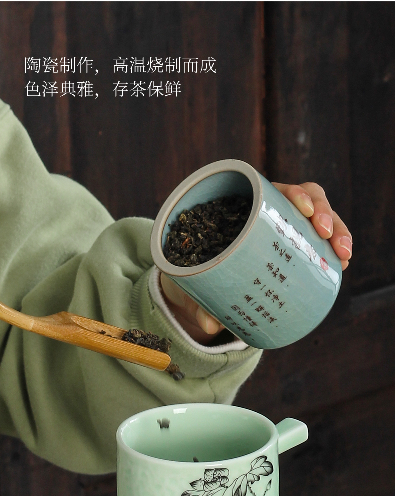 Elder brother up with violet arenaceous caddy fixings creative tank kung fu tea set household tea accessories moistureproof large - sized puer tea pot