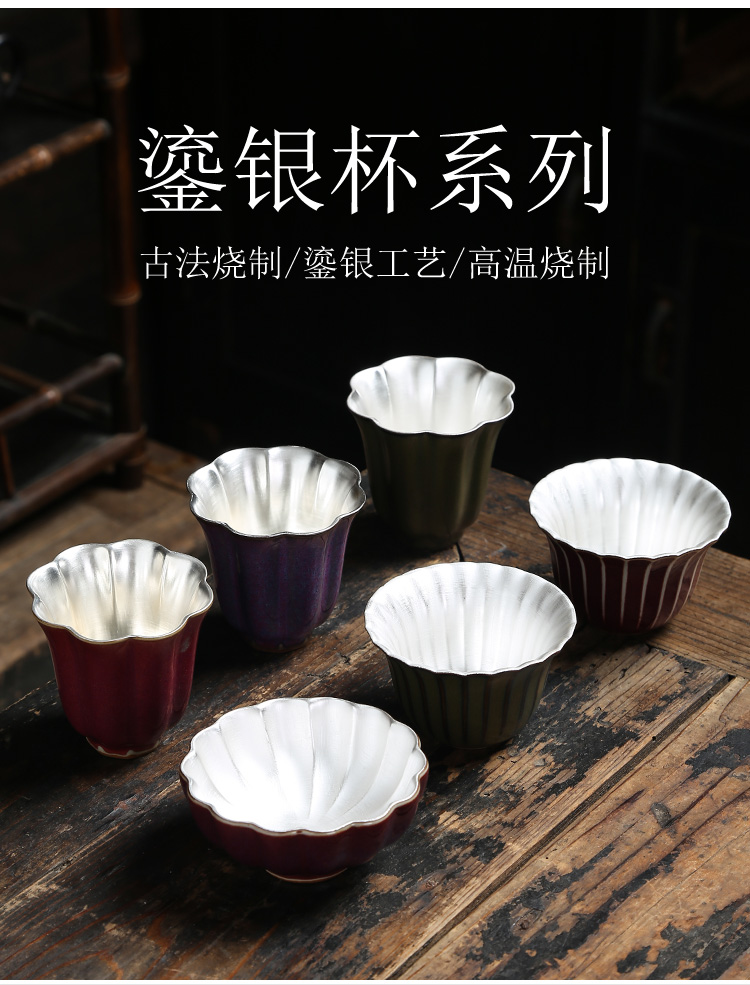 Tasted silver gilding ceramic gold sample tea cup 24 k pure gold cup question kung fu tea bowl master cup single CPU