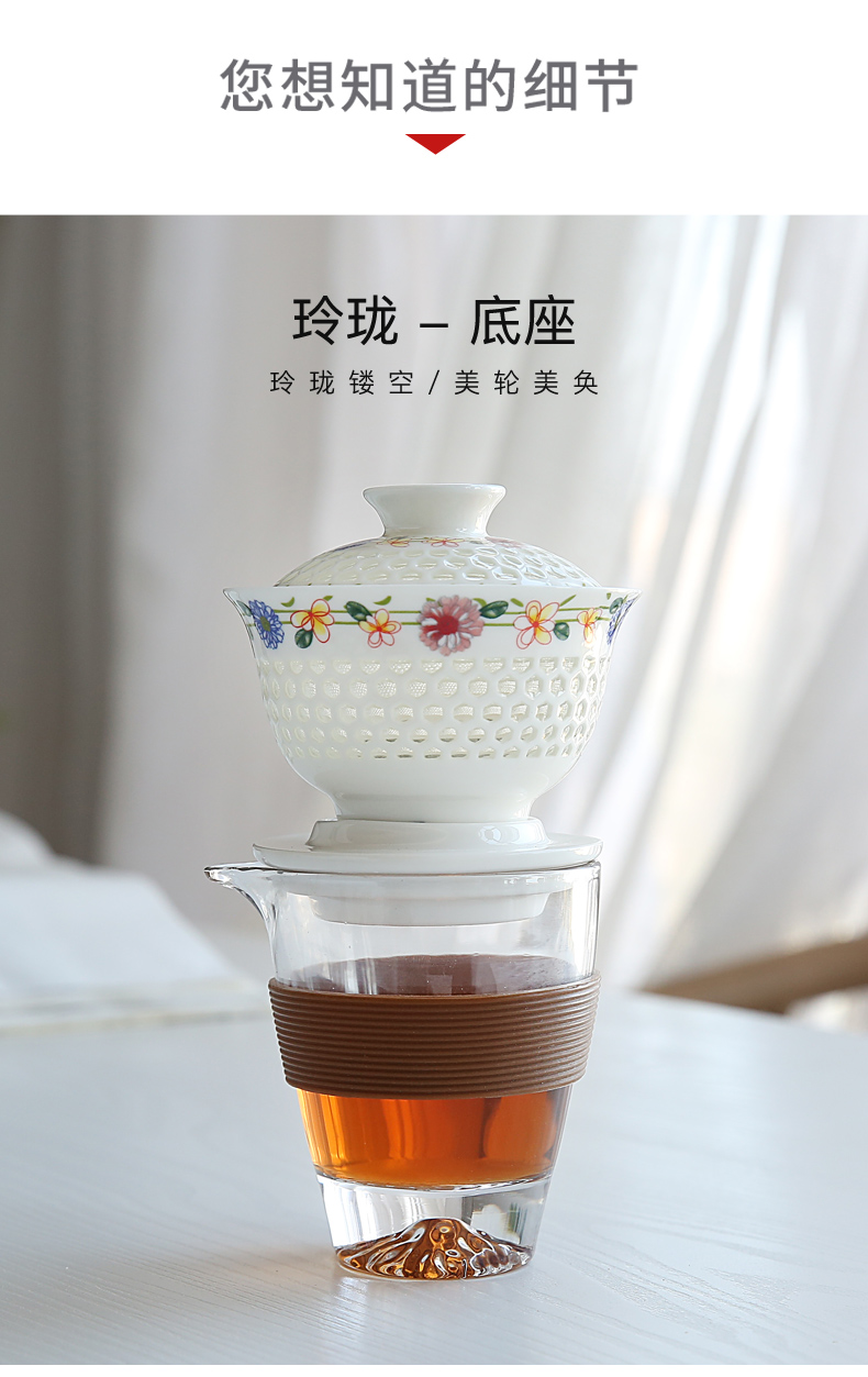 Violet arenaceous exquisite half automatic travel tea set suit portable package a pot of four cups of crack lazy atone tureen