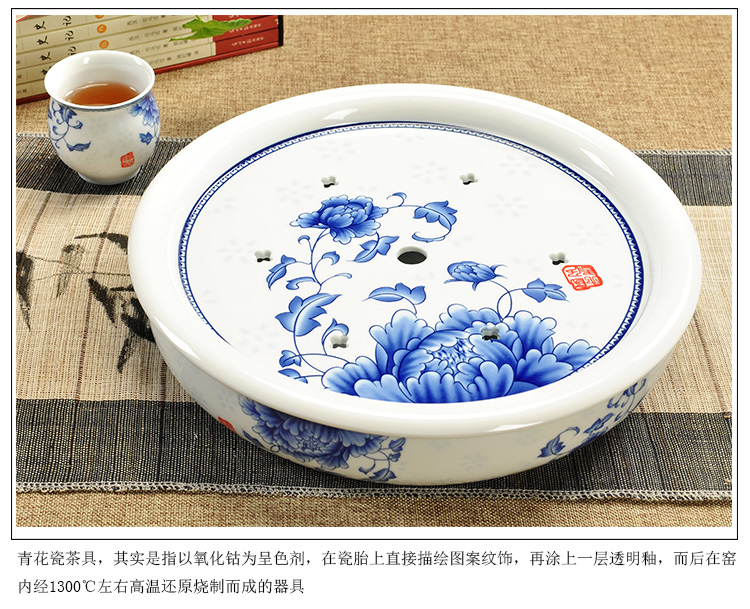 Fujian macros tea set ceramic prevent hot double CPU kung fu tea cup Chinese blue and white porcelain teapot household contracted