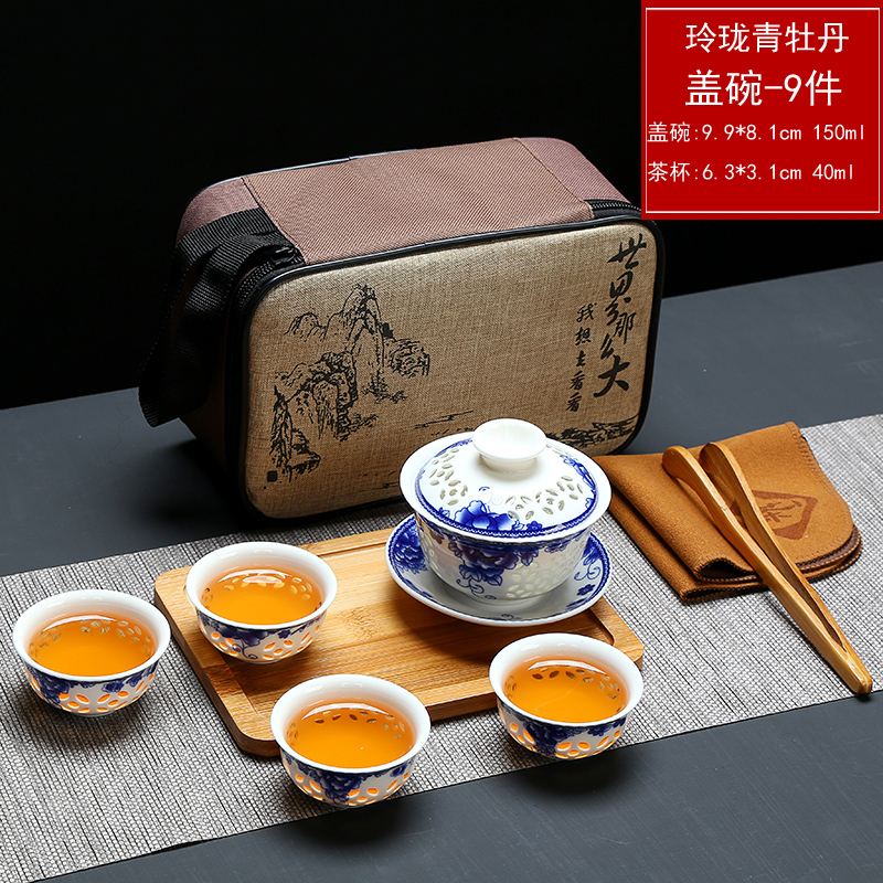Teapot ceramic filter Teapot travel office small elegant tea set suit portable crack cup cup pot of tea tea set