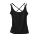 Summer outer wear ice silk thin section modal cross beautiful back camisole female inner wear self-cultivation bottoming shirt black