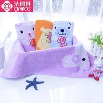 Childrens cotton soft absorbent baby child towel Household baby Liya outfit face wash pure cotton facial towel clean 3 pieces