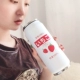 Cola hộp giữ nhiệt cốc nữ dễ thương ống hút người lớn cốc nhỏ sinh viên xu hướng sáng tạo cốc nước cầm tay màu đỏ ròng - Tách