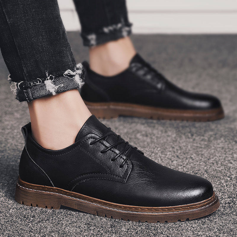 Harbour 2023 shoes male breathable men business dress English casual shoes trend men's leather and autumn style