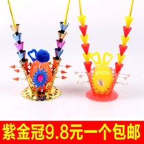 Monkey King Headwear Purple Golden Crown Feather Adult Childrens Stage Performance Props Monkey Kings Heavenly Palace Props