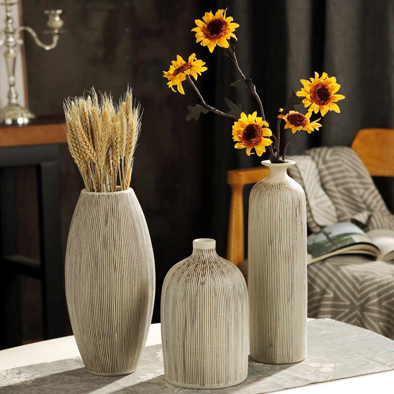 Jingdezhen modern minimalist ceramic vase porcelain pottery pottery jar small number living room drying flower illustrator table decorations