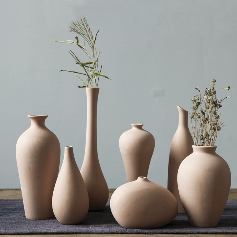 Jingdezhen Earthenware Pots, Ceramic Vases, Dried Flower Ornaments, Living Room Flower Arrangement Pots, Pottery Clay, Plain Clay, Retro Decoration