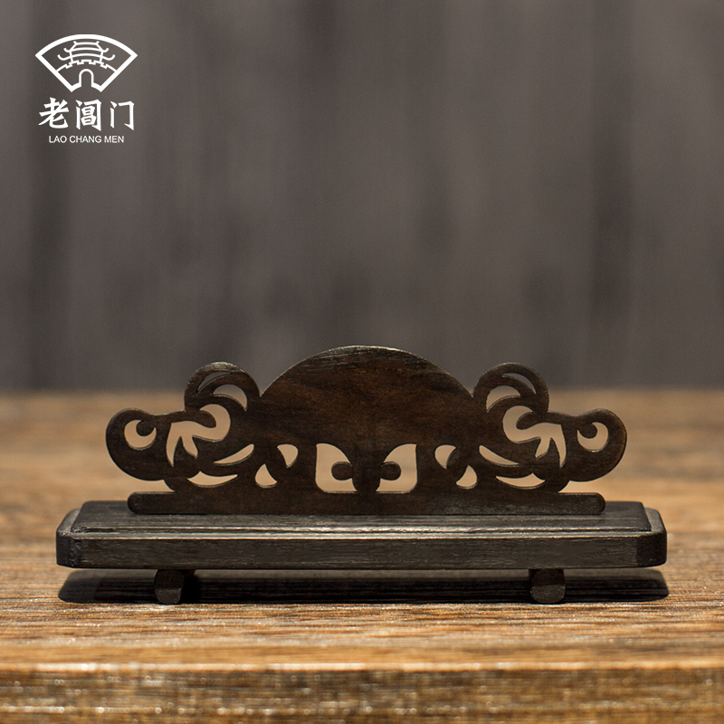 Folding fan frame black sandalwood small fan special accessories folding fan frame fan towed detachable fan support base process