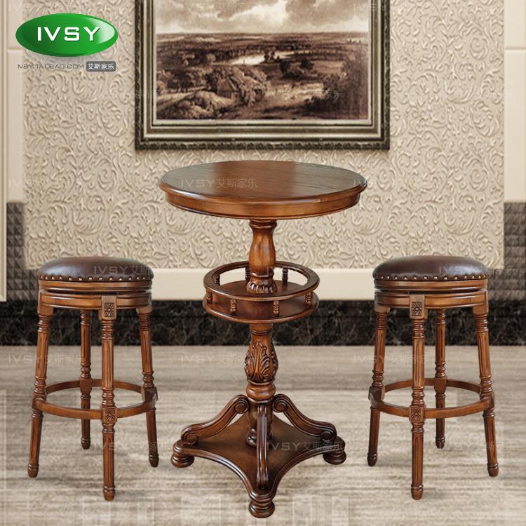 Usd 879 11 European Style High Foot Table Round Bar European Style High Foot Table Round Bar Home Solid Wood