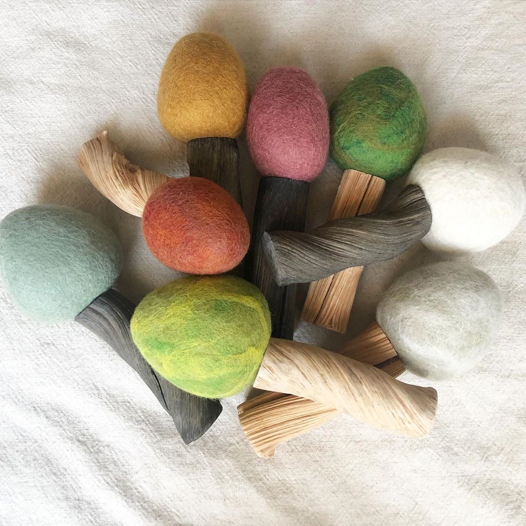 Australian Scene Builds Toy Sheep Felt Wood Tree Felt Toys Cici Glou Children Toys-Taobao