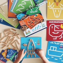 French Djeco mathematical creative painting childrens wooden blocks puzzle early education puzzle puzzle