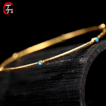  18k gold heart-shaped necklace female happy word pure Russian color pure gold four-leaf clover rose purple gold Nepal old gold