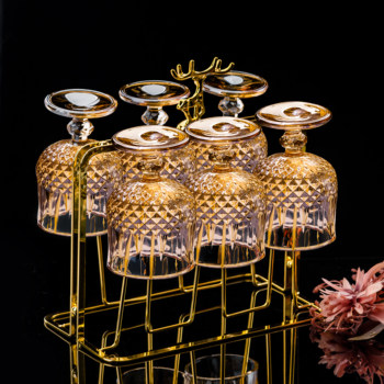 Internet-Famous Retro Carved Whiskey Glass, Light Luxury High-End Household Liquor Glass, Brandy Glass, Wine Set, Juice Glass