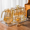 Amber-Colored Juice Glass Set for Home Use, Decanter, Short Stem Glasses, Creative High-End Champagne Sparkling Fruit Wine Glasses