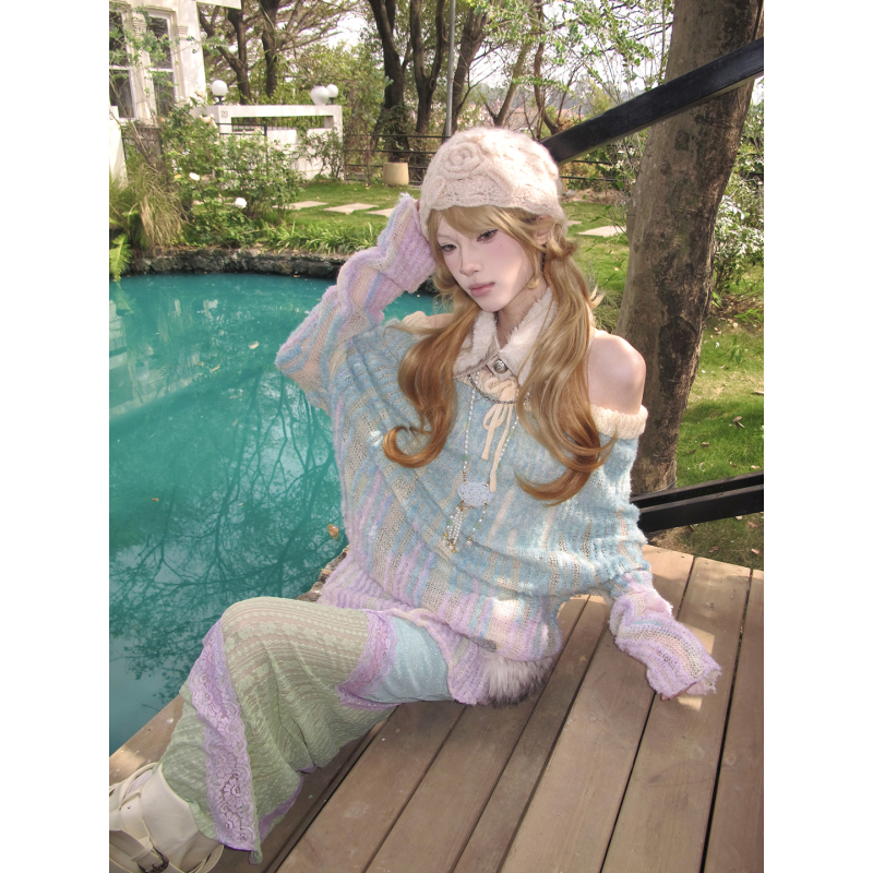 Bubble Pineapple Oil Dopamine Color Knitted Suit Dress for Women, Stunning Spring Dress, Y2K Yabi Style Outfit Dress