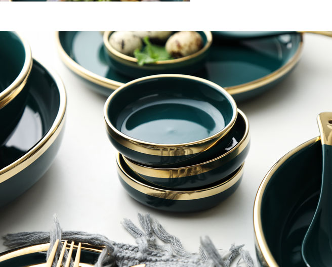 Northern dishes suit household individuality creative European - style key-2 luxury light green up phnom penh dishes ceramics tableware portfolio