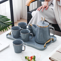 Nordic Light Luxury Water Cup Set Modern Ceramic Kettle Water Dispenser Home Living Room Tea Cup Set Drinking Water Cup Home