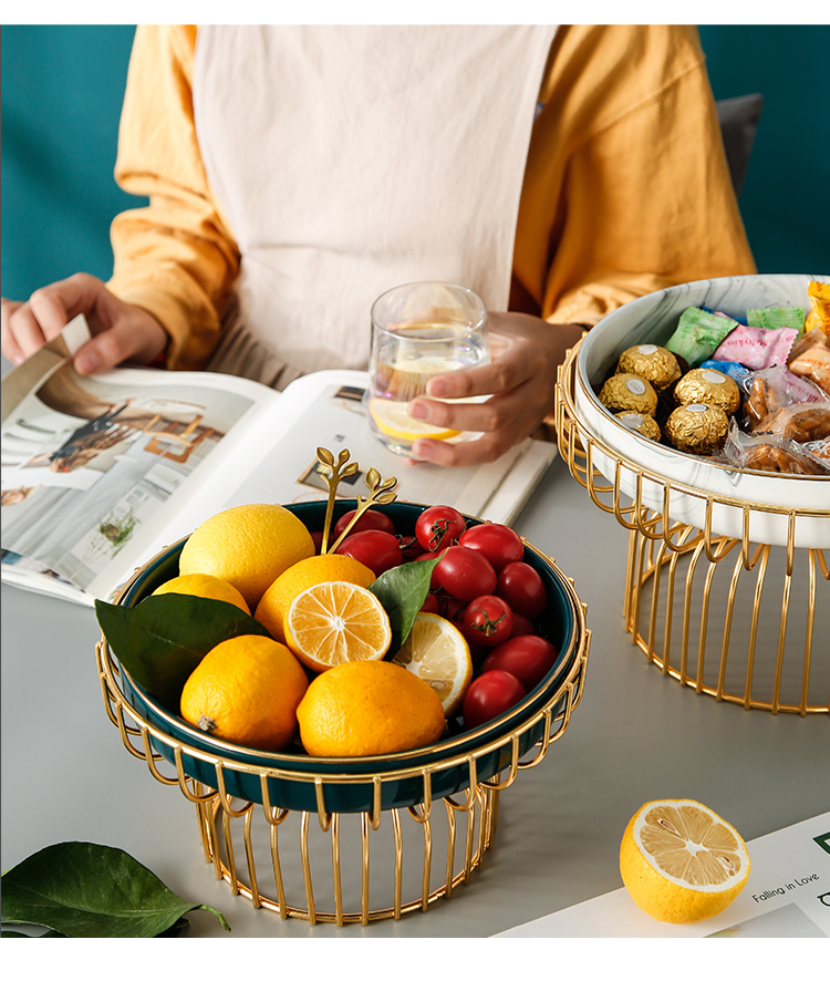 Fruit bowl boreal Europe style Fruit bowl sitting room household ceramics dry Fruit bowl festival snack plate light much Fruit basket