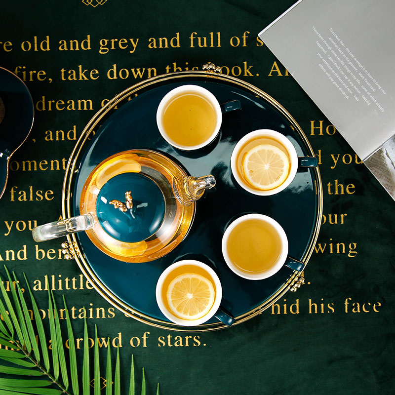 Glass teapot set household Nordic ceramic based heating cooked fruit tea tea set with filter tray