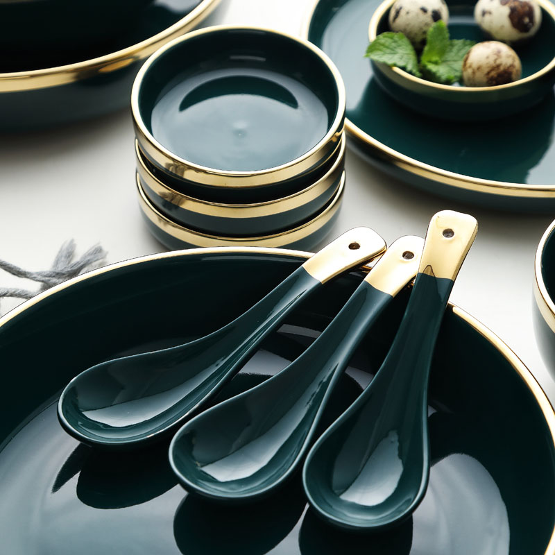 Nordic ceramic bowl with malachite green up phnom penh single rice bowls to eat bowl soup dish plate combination