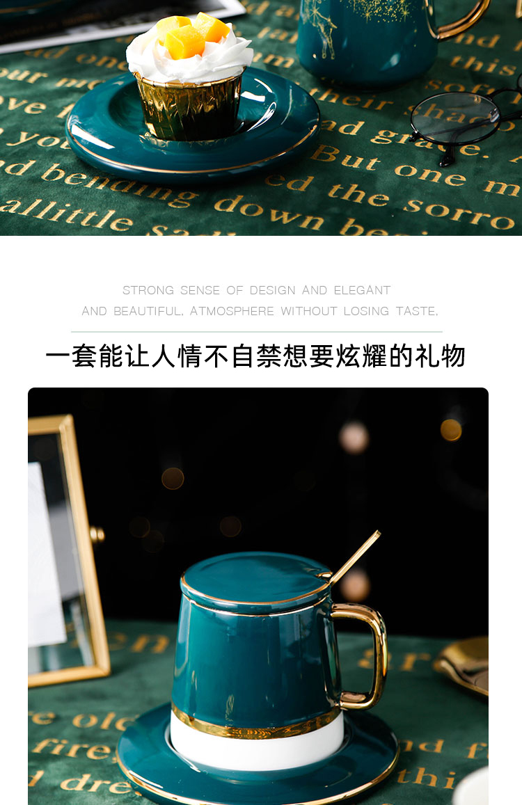 Creative move trend ceramic keller with hand gift Christmas gifts gifts one spoon picking cups with cover