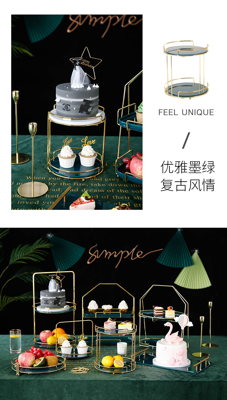 Double dessert table furnishing articles show ceramic cake tray was buffet tea wedding table afternoon tea heart