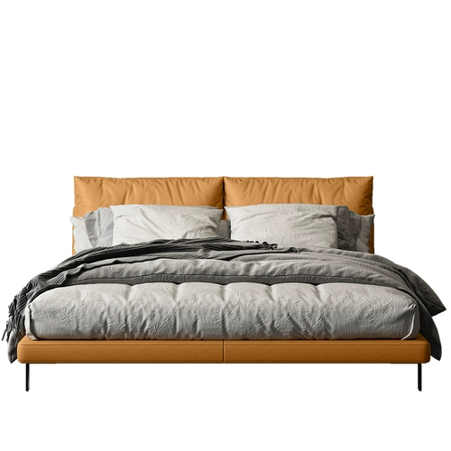 Nordic INS в стиле кожаная кровать кожаная двуспальная двуспальная кровать современная минималистская итальянская лорда спальня свадебная кровать 1,8 метра 1,8 метра