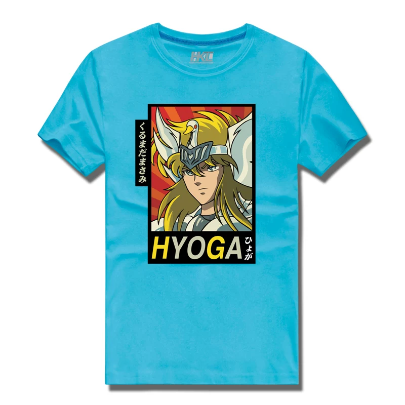 Китайский бренд Saint Seiya совместные футболки с короткими рукавами для мужчин и женщин Ikki Purple Dragon Glacier, стильный бренд, круглый вырез, чистый хлопок