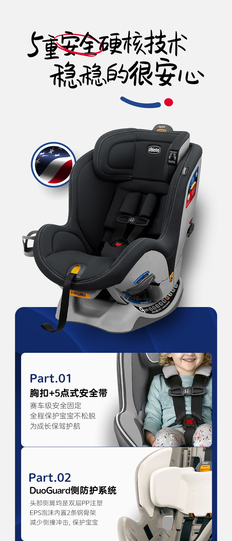 chicco Nextfit 儿童安全座椅 双向可躺 图5