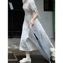 Early summer fugitive princess 2021 new summer gentle wind French bellflower first love bubble sleeve white dress female