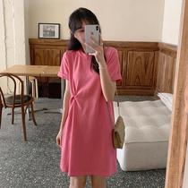 French temperament casual t-shirt dress dress womens first love tea break skirt 2021 summer new womens sweet