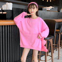 Girls clothes 2021 Spring and Autumn New Korean version of the foreign style of the big childrens coat childrens long autumn clothes base shirt