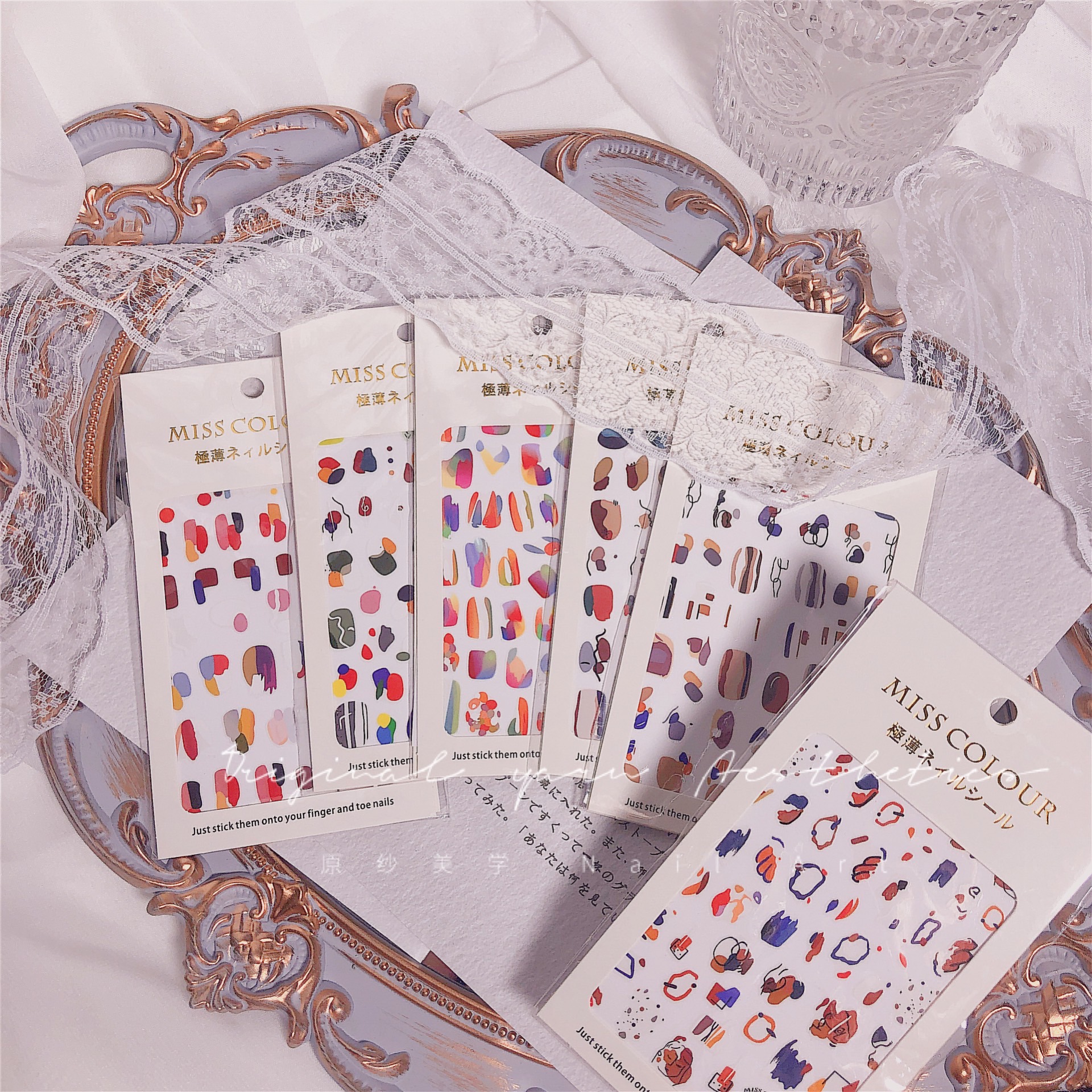 Nail art stickers ins wind 3D stickers waterproof graffiti cartoon cute ultra-thin nail accessories patch net red Japanese