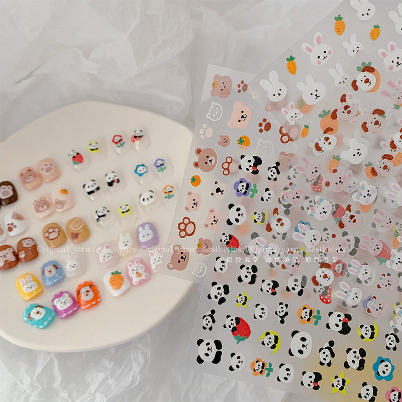 In wind nail sticker cartoon carrot rabbit cute nail sticker decorated small pattern red explosion