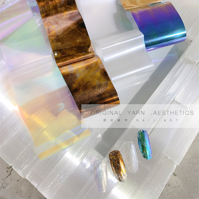 Transfer Printing Paper Meme Day Style Starry Sky Laser Polar Light Transparent White Phantom sticker nail decorations online red